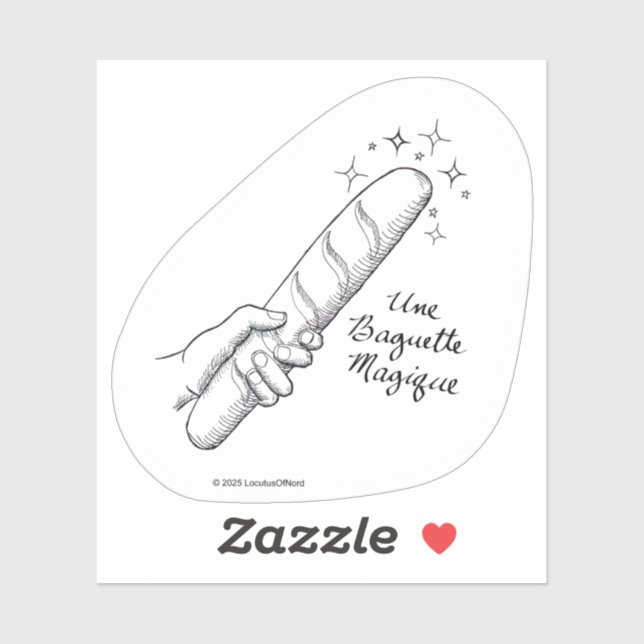 "Une Baguette Magique" Punny French Sticker (Sheet)