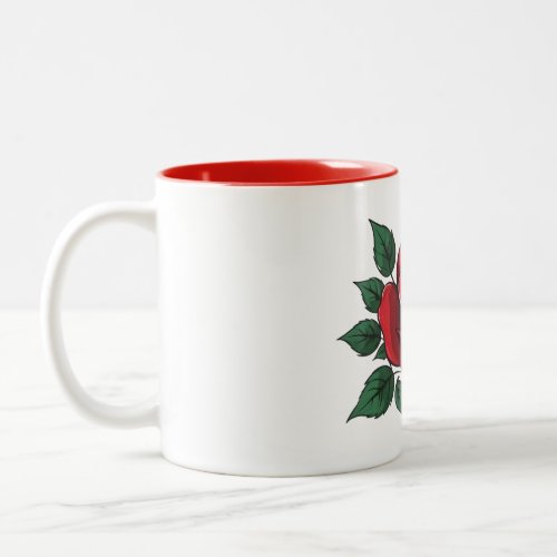 Une rose rouge Two_Tone coffee mug