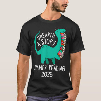 Unearth a Story Summer Reading 2026 Dinosaur Books T-Shirt