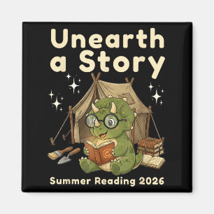 Unearth a story summer reading 2026 triceratops magnet