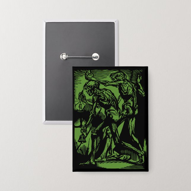 Unearthed Horrors of Dead Miners for Halloween Button (Front/Back)