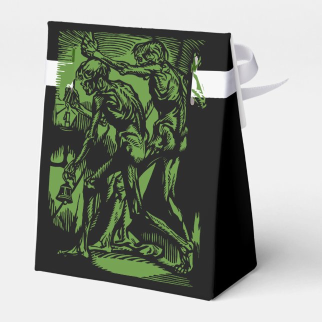 Unearthed Horrors of Dead Miners for Halloween Favor Boxes (Back Side)