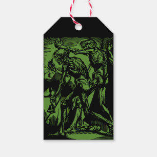 Unearthed Horrors of Dead Miners for Halloween Gift Tags
