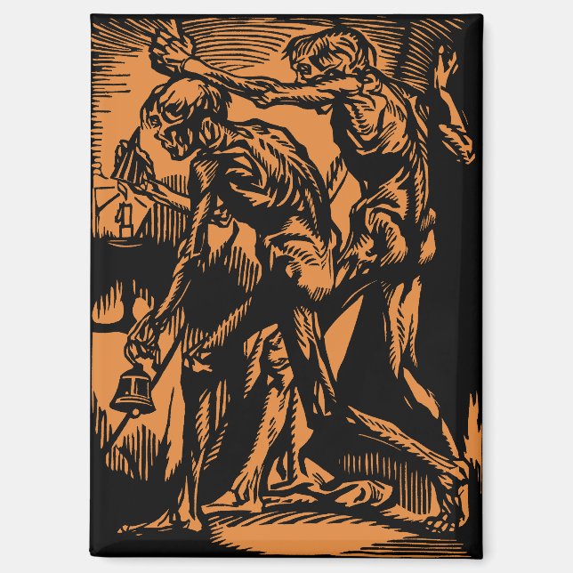 Unearthed Horrors of Dead Miners for Halloween Magnet (Front)