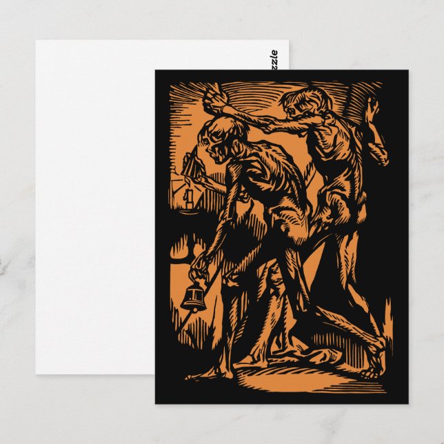 Unearthed Horrors of Dead Miners for Halloween Postcard (Front/Back)