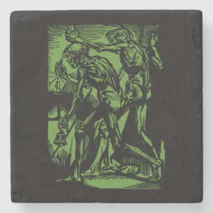 Unearthed Horrors of Dead Miners for Halloween Stone Coaster