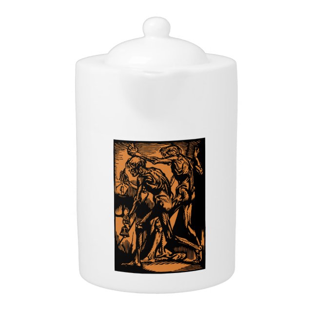 Unearthed Horrors of Dead Miners for Halloween Teapot (Front)