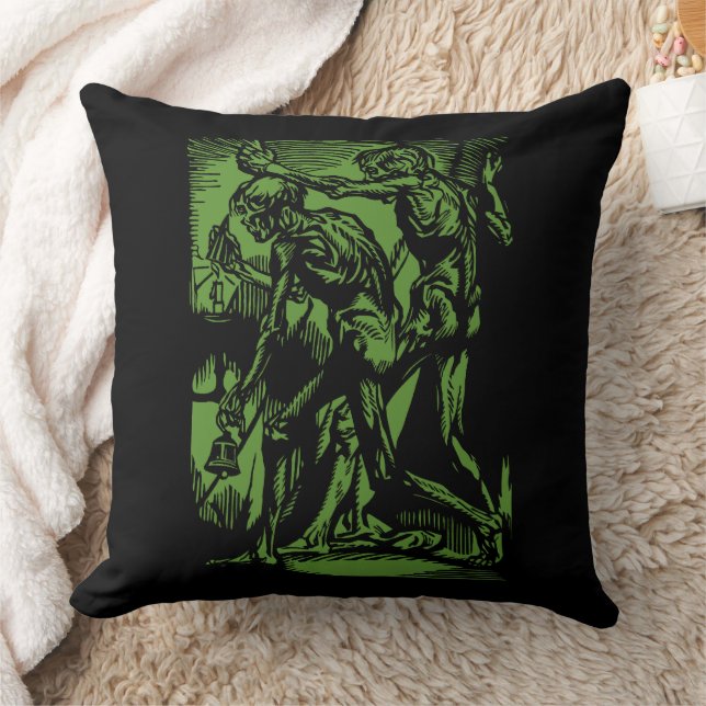 Unearthed Horrors of Dead Miners for Halloween Throw Pillow (Blanket)