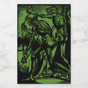 Unearthed Horrors of Dead Miners for Halloween Wine Label