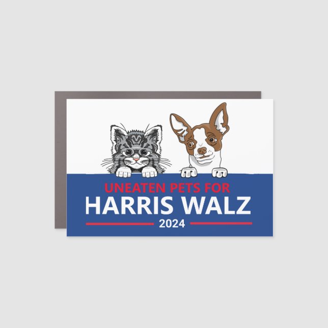 Uneaten Pets for Harris Walz Car Magnet (Front)