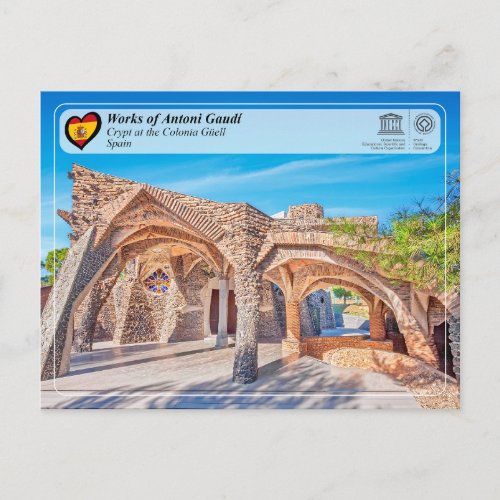 UNESCO _ Antoni Gaud Crypt at the Colonia Gell Postcard