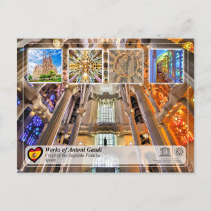 UNESCO - Antoni Gaudí - Sagrada Família - Crypt	 Postcard