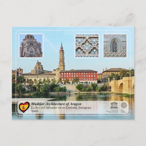 UNESCO Catedral del Salvador de Zaragoza La Seo Postcard
