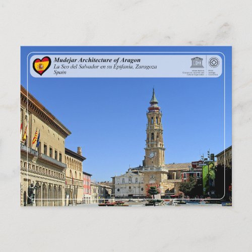 UNESCO Catedral del Salvador de Zaragoza La Seo Postcard
