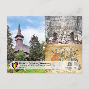 UNESCO Church of the Holy Parasceve Poienile Izei Postcard