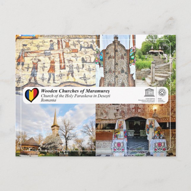 UNESCO - Church of the Holy Paraskeva in Desesti Postcard (Front)