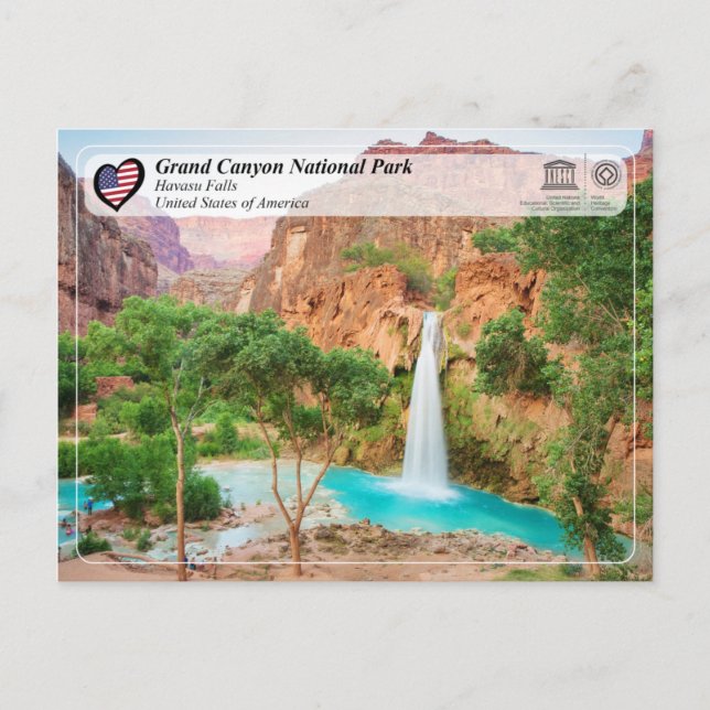 UNESCO - Grand Canyon National Park - Havasu Falls Postcard (Front)