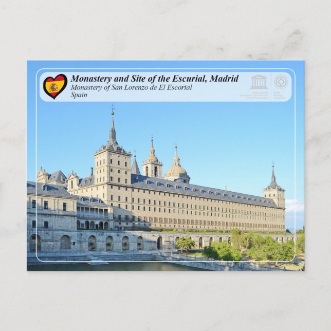 UNESCO - Monastery of San Lorenzo de El Escorial Postcard (Front)