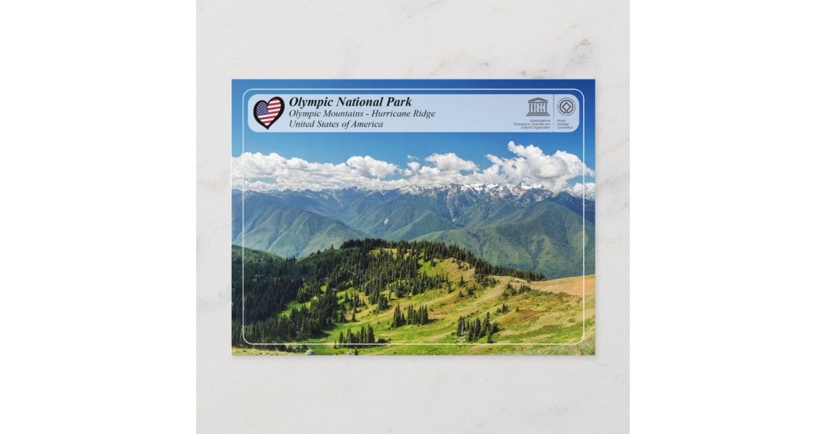 UNESCO - Olympic National Park - Hurricane Ridge Postcard | Zazzle