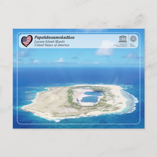 UNESCO - Papahānaumokuākea - Laysan Island Postcard (Front)