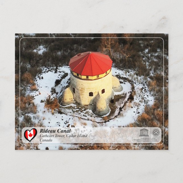 UNESCO - Rideau Canal - Cathcart Tower, Cedar I. Postcard (Front)