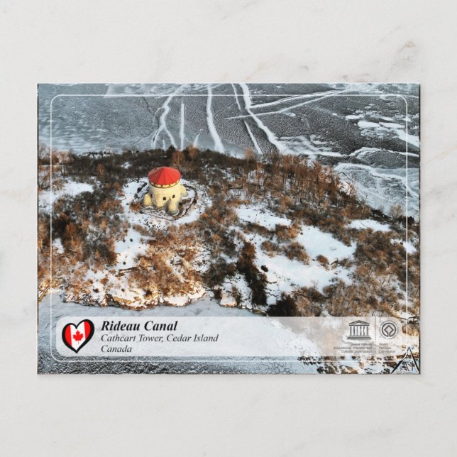 UNESCO - Rideau Canal - Cathcart Tower, Cedar I. Postcard (Front)