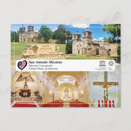 UNESCO _ San Antonio _ Mission Concepcin Postcard