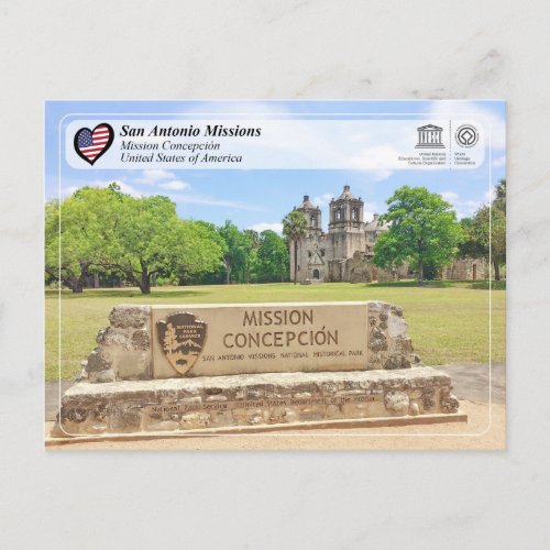 UNESCO _ San Antonio _ Mission Concepcin Postcard