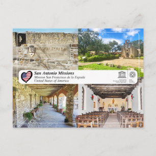 UNESCO - San Antonio - Mission Espada Postcard