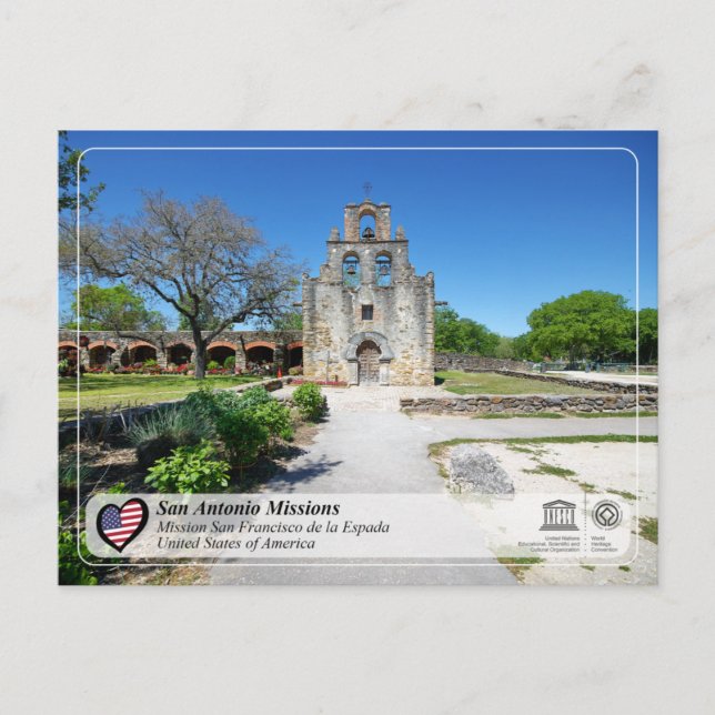 UNESCO - San Antonio - Mission Espada Postcard (Front)