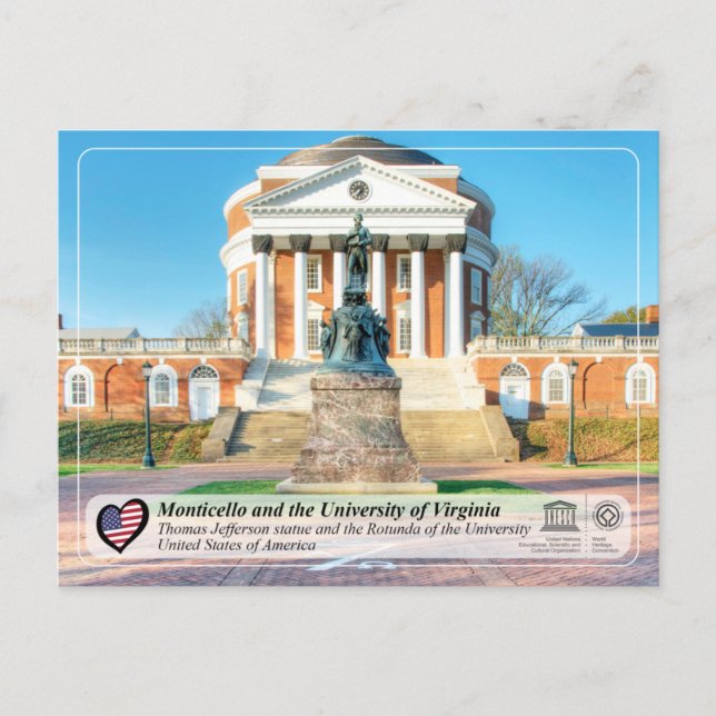 UNESCO - University of Virginia in Charlottesville Postcard (Front)
