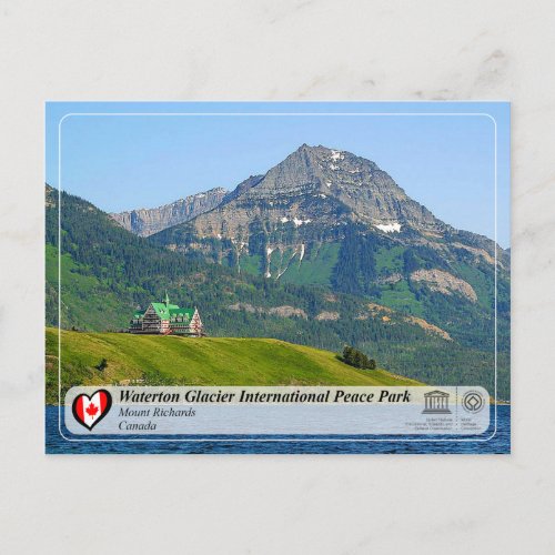 UNESCO _ Waterton Glacier International Peace Park Postcard