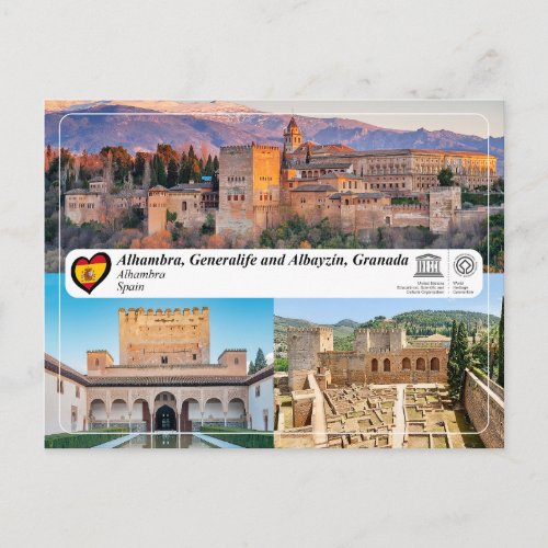 UNESCO WHS _ Alhambra Granada Postcard