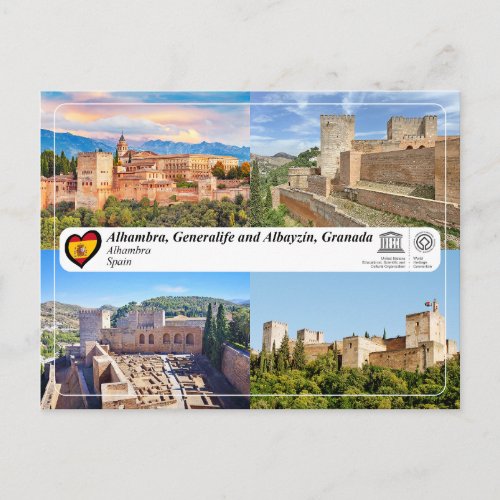 UNESCO WHS _ Alhambra Granada Postcard