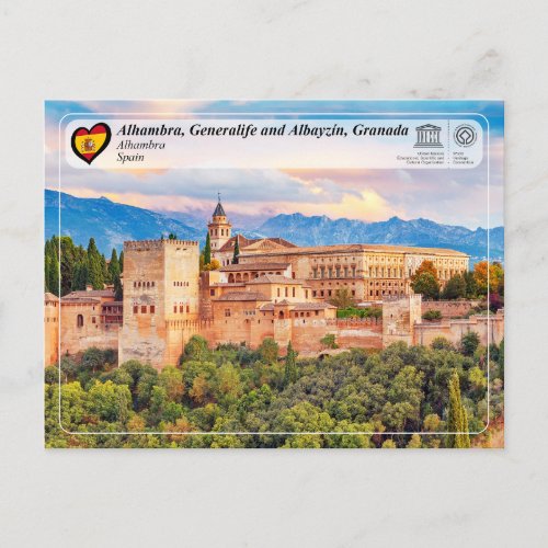 UNESCO WHS _ Alhambra Granada Postcard