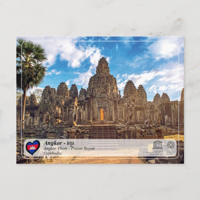 UNESCO WHS - Angkor - Bayon Temple Postcard (Front)