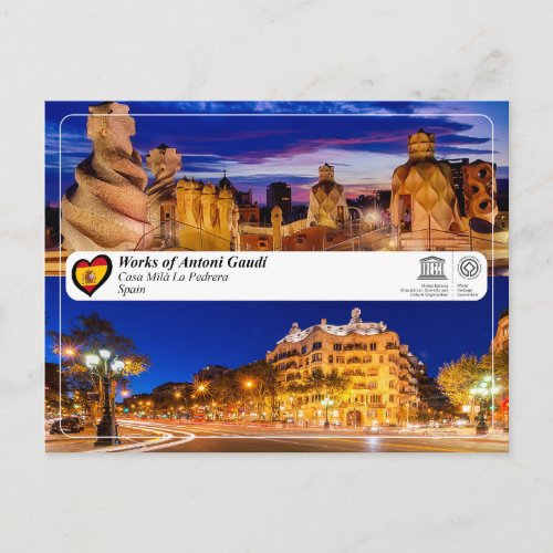 UNESCO WHS _ Antoni Gaud _ Casa Mil La Pedrera Postcard