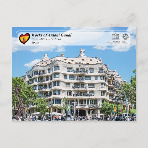 UNESCO WHS _ Antoni Gaud _ Casa Mil La Pedrera Postcard