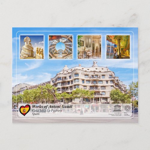 UNESCO WHS _ Antoni Gaud _ Casa Mil La Pedrera Postcard