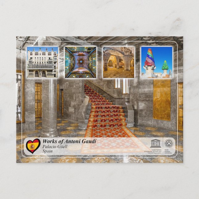 UNESCO WHS - Antoni Gaudí - Palacio Güell Postcard (Front)