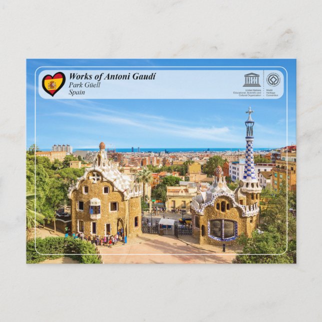 UNESCO WHS - Antoni Gaudí - Park Güell Postcard (Front)
