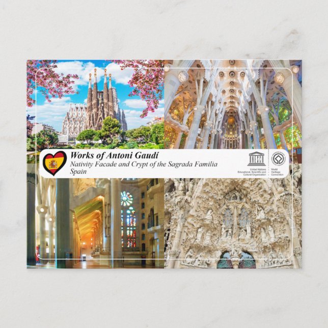 UNESCO WHS - Antoni Gaudí - Sagrada Familia Postcard (Front)