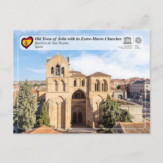 UNESCO WHS - Ávila - Basílica de San Vicente Postcard (Front)