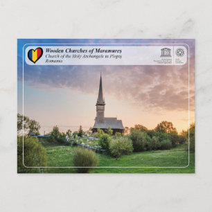 UNESCO WHS - Church of the Holy Archangels Plopis Postcard