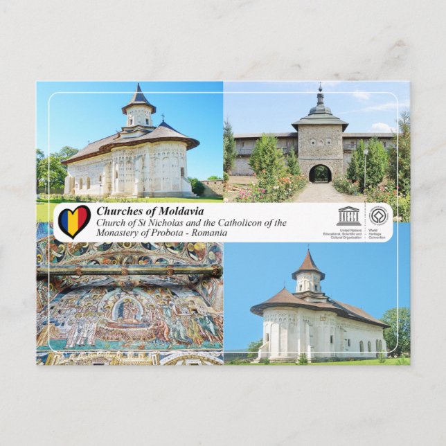UNESCO WHS - Churches of Moldavia - Probota Postcard (Front)