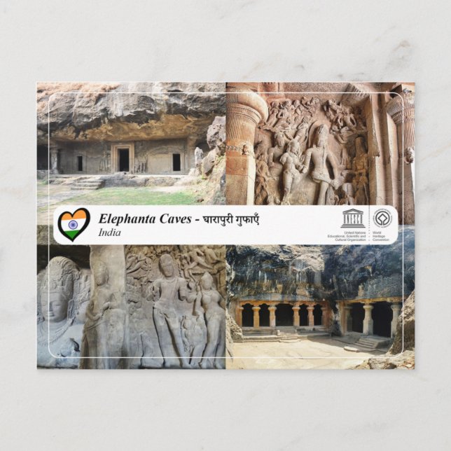 UNESCO WHS - Elephanta Caves Postcard (Front)