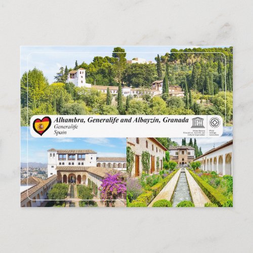 UNESCO WHS _ Generalife Granada Postcard