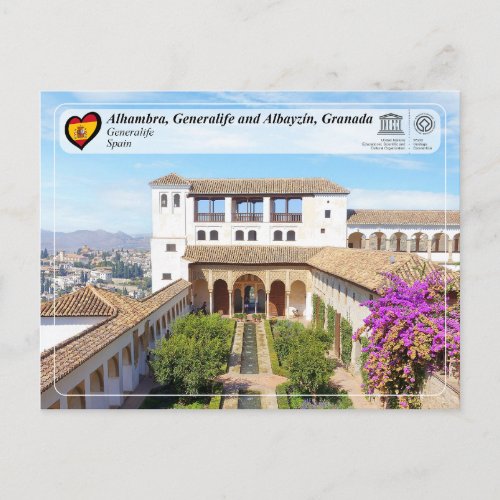 UNESCO WHS _ Generalife Granada Postcard