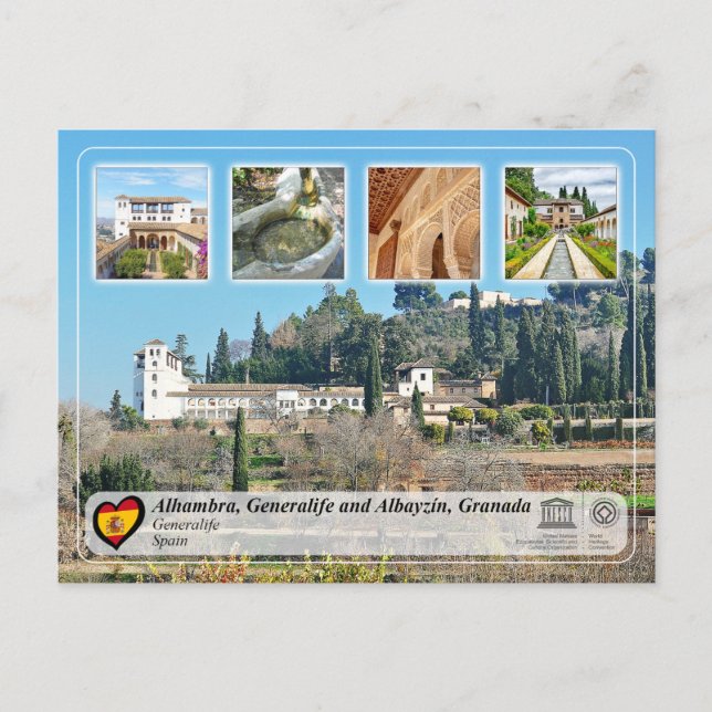 UNESCO WHS - Generalife, Granada Postcard (Front)