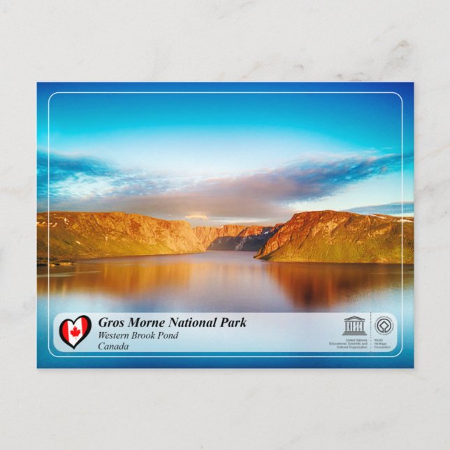 UNESCO WHS - Gros Morne National Park Postcard (Front)